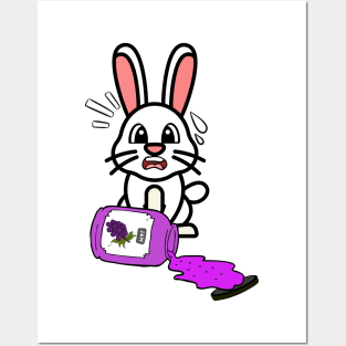 Funny Bunny spilled grape jam Posters and Art